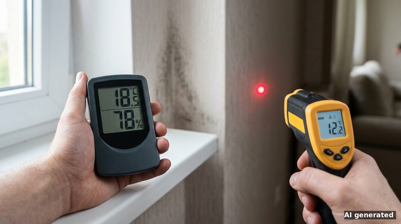 Taupunkt-Tabelle und Wandtemperatur: Schimmelgefahr mit Thermohygrometer und Pyrometer frühzeitig erkennen